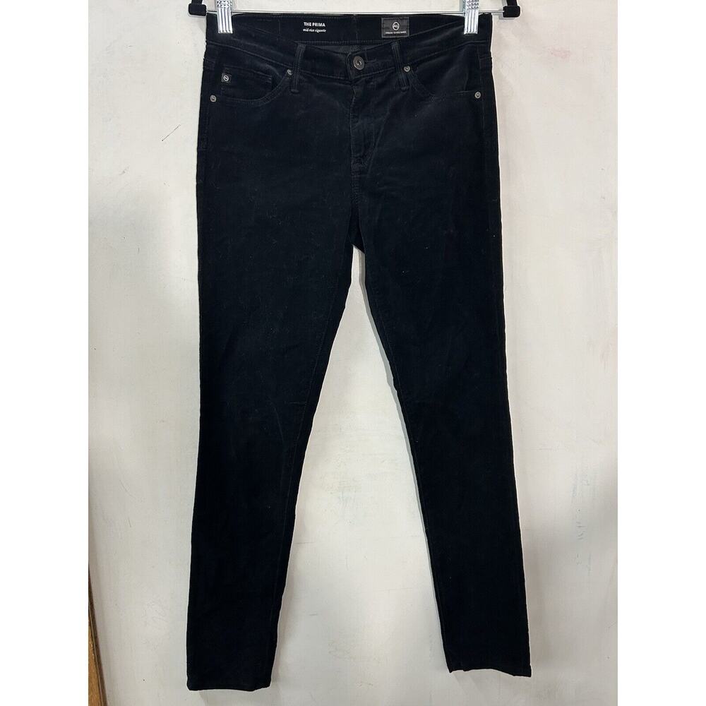 AG Adriano Goldschmied The Prima‎ Cigarette Leg Jeans Size 27R Mid Rise Black